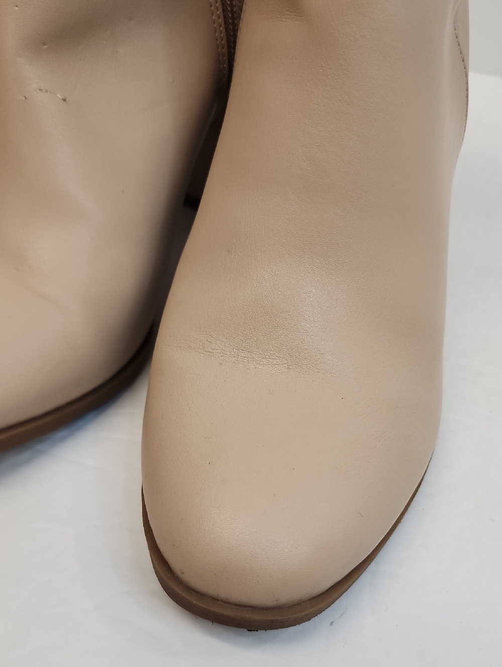 A New Day Tan Faux Leather Block Heel Ankle Boots Size 7 - Picture 6 of 14